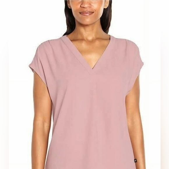 NWOT, Banana Republic, Women's Cap Sleeve V Neck Flowy Top Blouse, Pink, Large - Picture 1 of 13